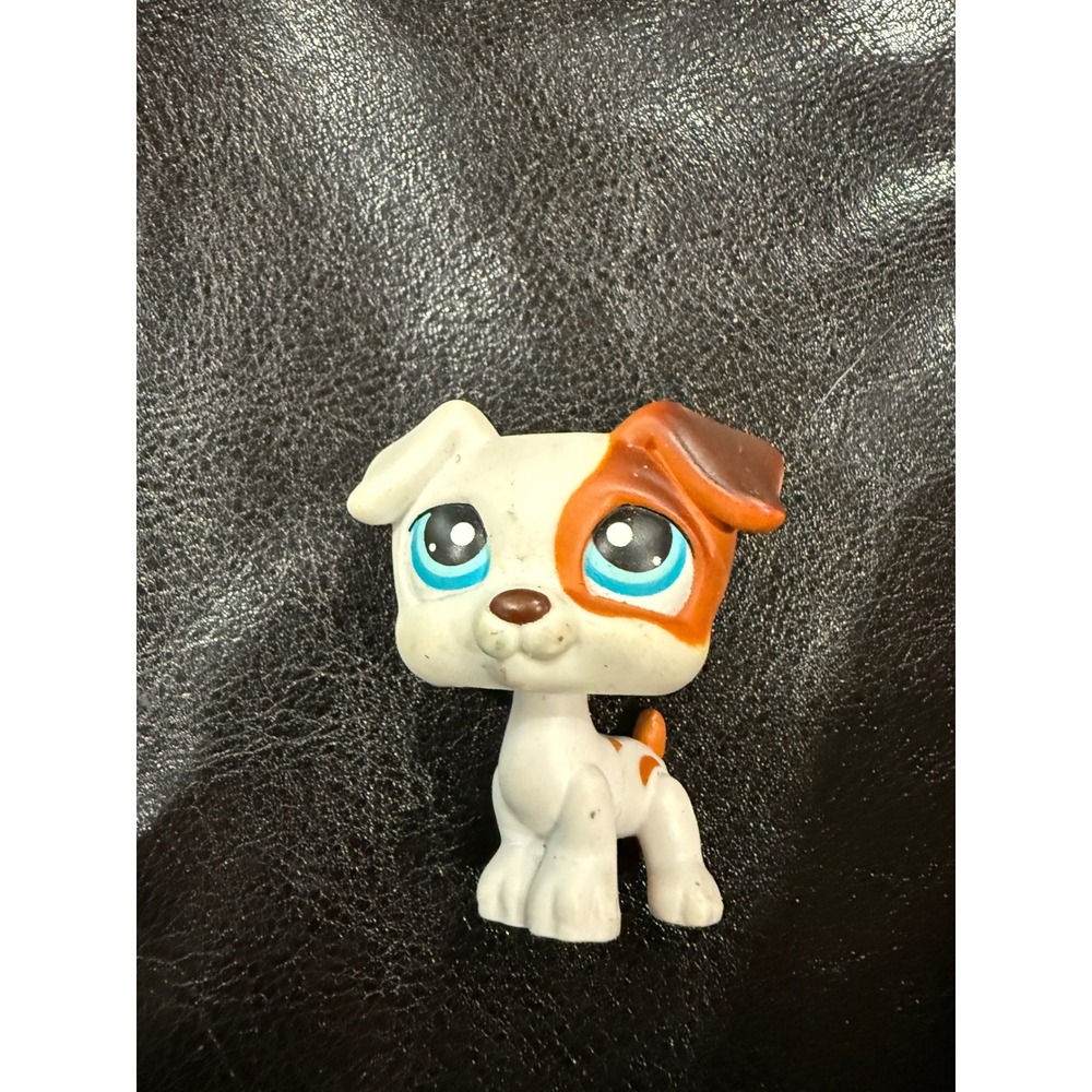Littlest Pet Shop Dog White Brownâ Blue Eyes Hasbro LPS Toy 151